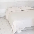 Firkantet pudebetræk i kraftigt farvet hør med Agoya-knapper - Middelhavet Viadurini