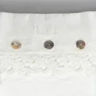 Firkantet pudebetræk i støvet eller retro linned med knapper og Armonia blonder - logoer Viadurini