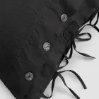 Rektangulært sengepudebetræk i hvid eller sort hør med knapper og snørebånd - Agora Viadurini