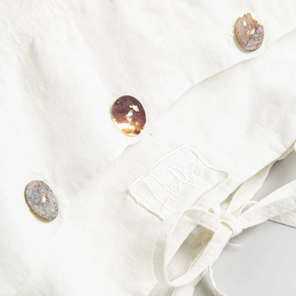 Rektangulært sengepudebetræk i hvid eller sort hør med knapper og snørebånd - Agora Viadurini