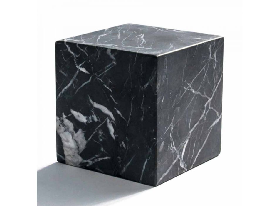Moderne terningpapirvægt i satin sort Marquinia-marmor fremstillet i Italien - Qubino Viadurini