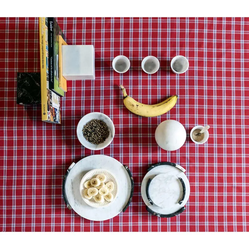 Moderne terningpapirvægt i satin sort Marquinia-marmor fremstillet i Italien - Qubino Viadurini