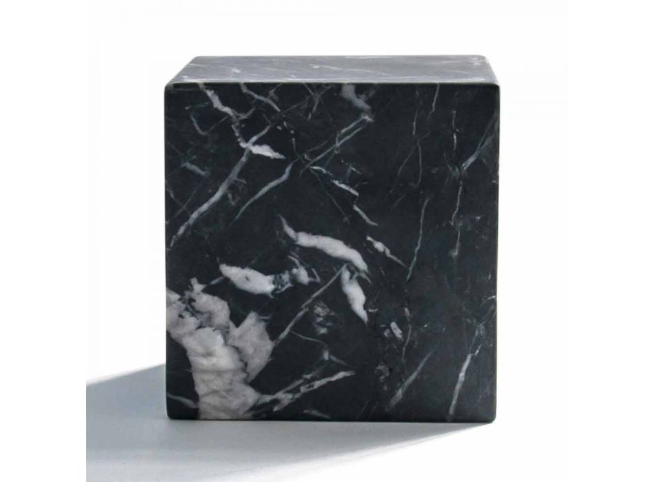 Moderne terningpapirvægt i satin sort Marquinia-marmor fremstillet i Italien - Qubino Viadurini