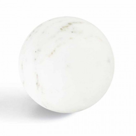 Modern Sphere Paperweight i italiensk satinhvid marmor, 2 stykker - sfære Viadurini