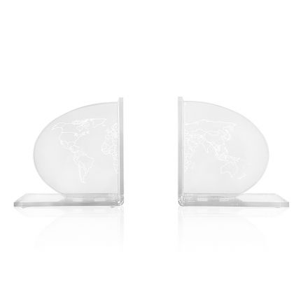 Bogstande i gennemsigtigt plexiglasdesign med kort 2 stykker - Aretone Viadurini