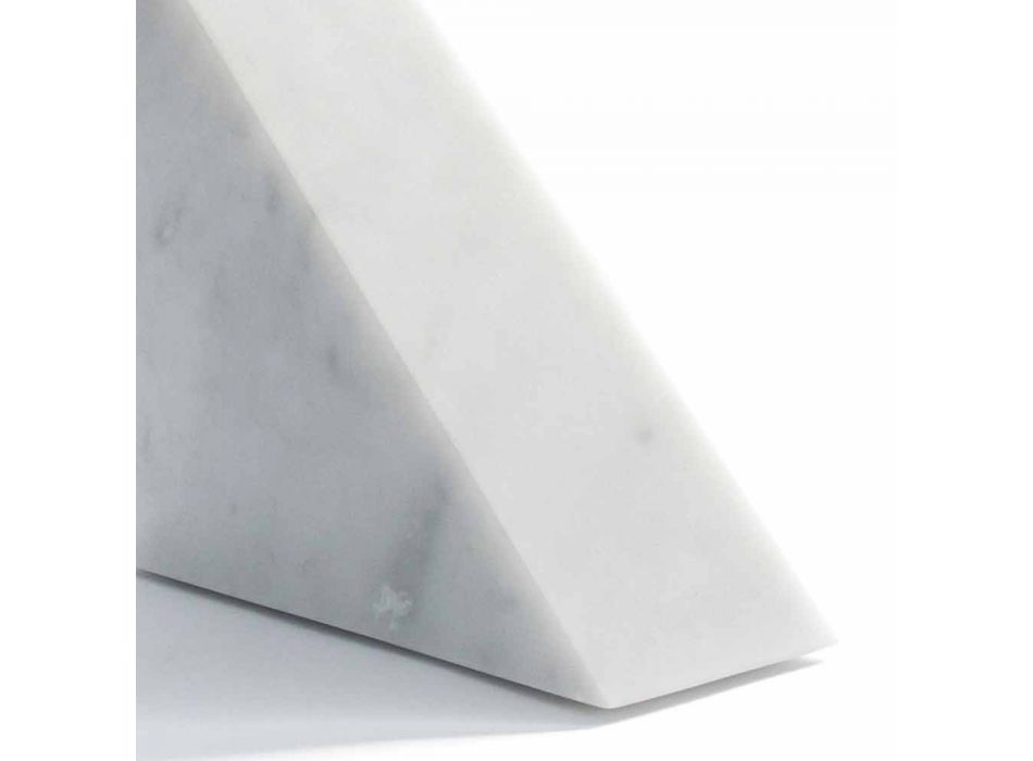Moderne hvid Carrara marmor Bookend fremstillet i Italien - Tria Viadurini