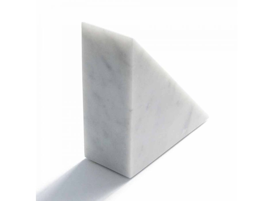 Moderne hvid Carrara marmor Bookend fremstillet i Italien - Tria Viadurini