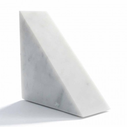 Moderne hvid Carrara marmor Bookend fremstillet i Italien - Tria Viadurini