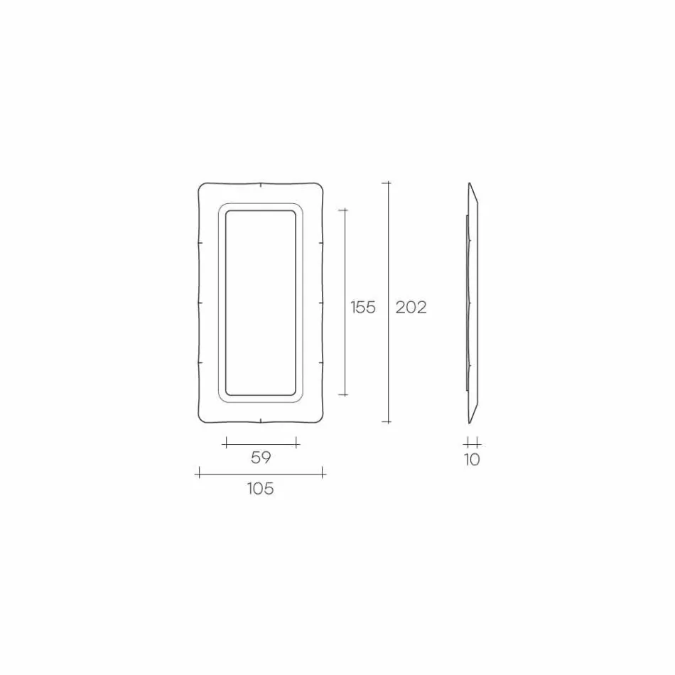 Fiam Italia Dorian gulv / væg spejl 202x105cm fremstillet i Italien Viadurini