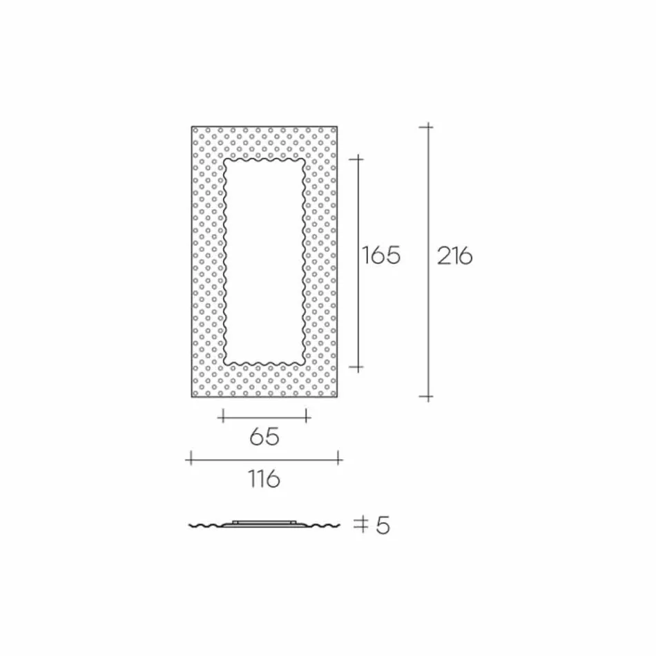 Fiam Italia Pop moderne væg / gulv spejl 216x116cm fremstillet i Italien Viadurini