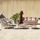 Plantekasse med aluminiumsstruktur og beige vævning - Emma fra Varaschin Viadurini