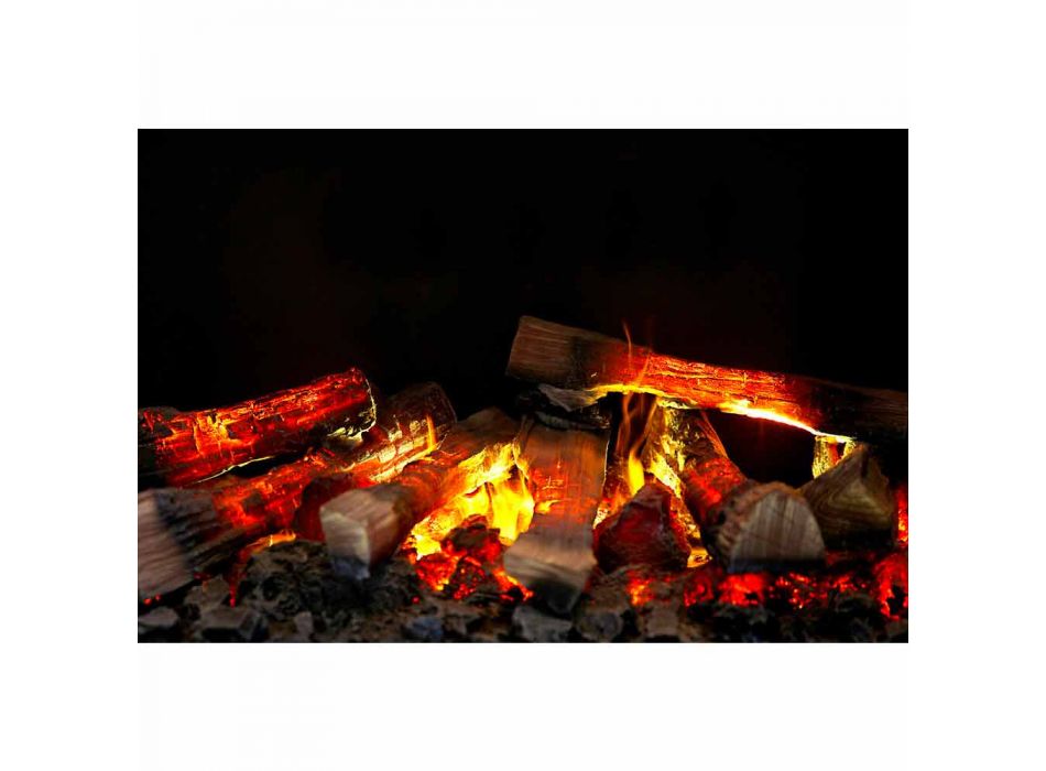 Elektrisk pejs fritstående flammer og røg effekt Newport Viadurini