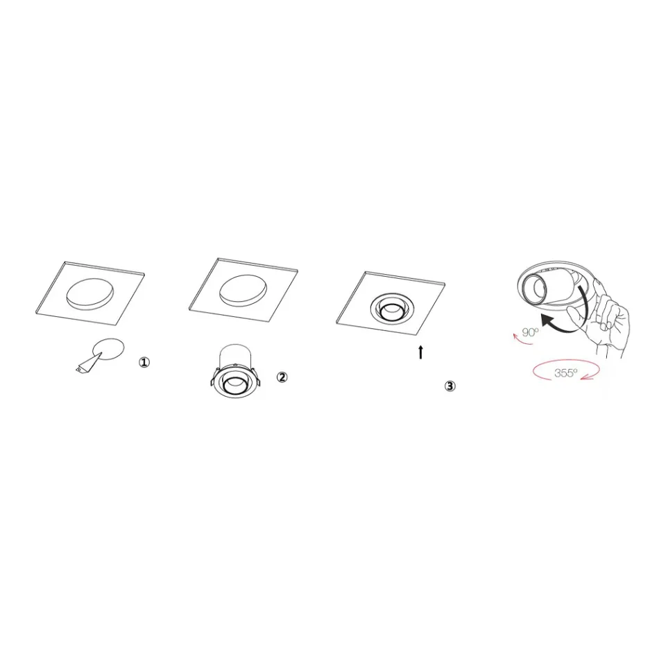 Fotoprojektor Justerbar Led Loftslys i Aluminium 4 Stk - Etruskisk Viadurini