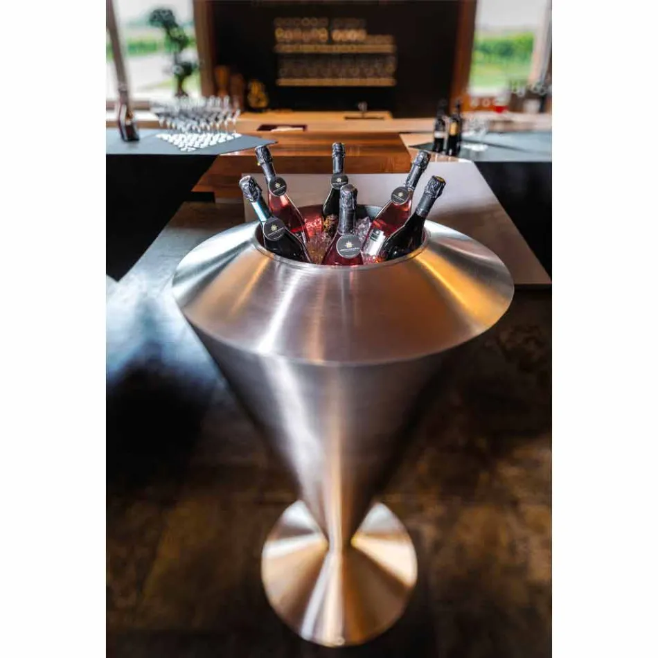 Moderne Floor Frappeuse i stål Satin finish Made in Italy - Astana Viadurini