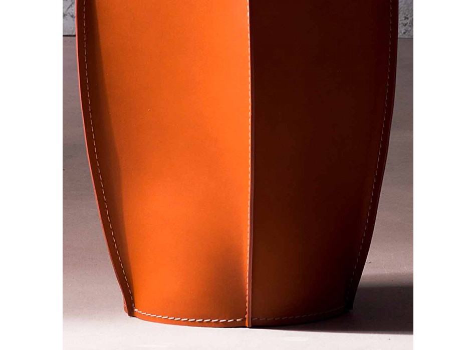 Design papirkurv i regenereret Poligiono læder, lavet i Italien Viadurini