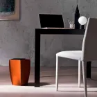 Design papirkurv i regenereret Poligiono læder, lavet i Italien Viadurini