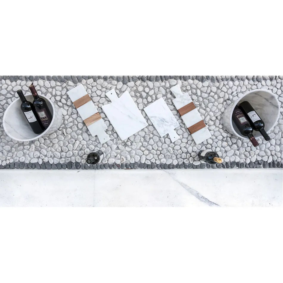 Vin- eller champagneglacette i hvid Carrara-marmor fremstillet i Italien - Ciotti Viadurini