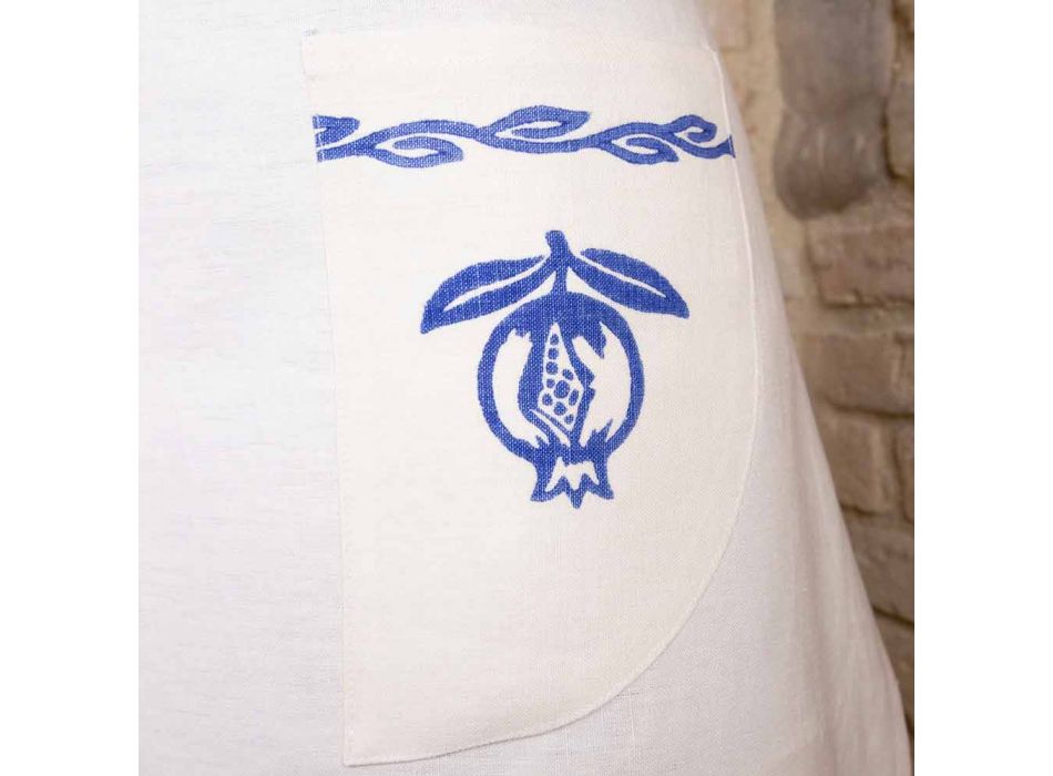 Italiensk håndlavet linneforkle et stykke - mærker Viadurini