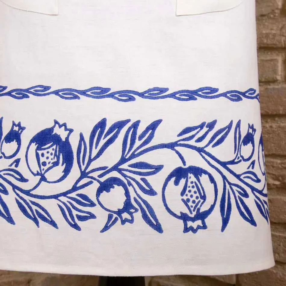 Italiensk håndlavet linneforkle et stykke - mærker Viadurini