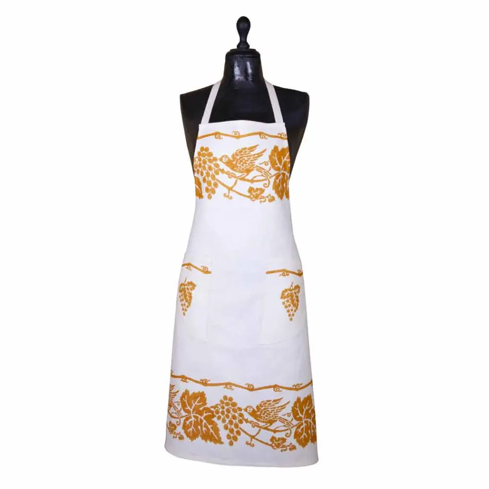 Italiensk håndlavet linneforkle et stykke - mærker Viadurini