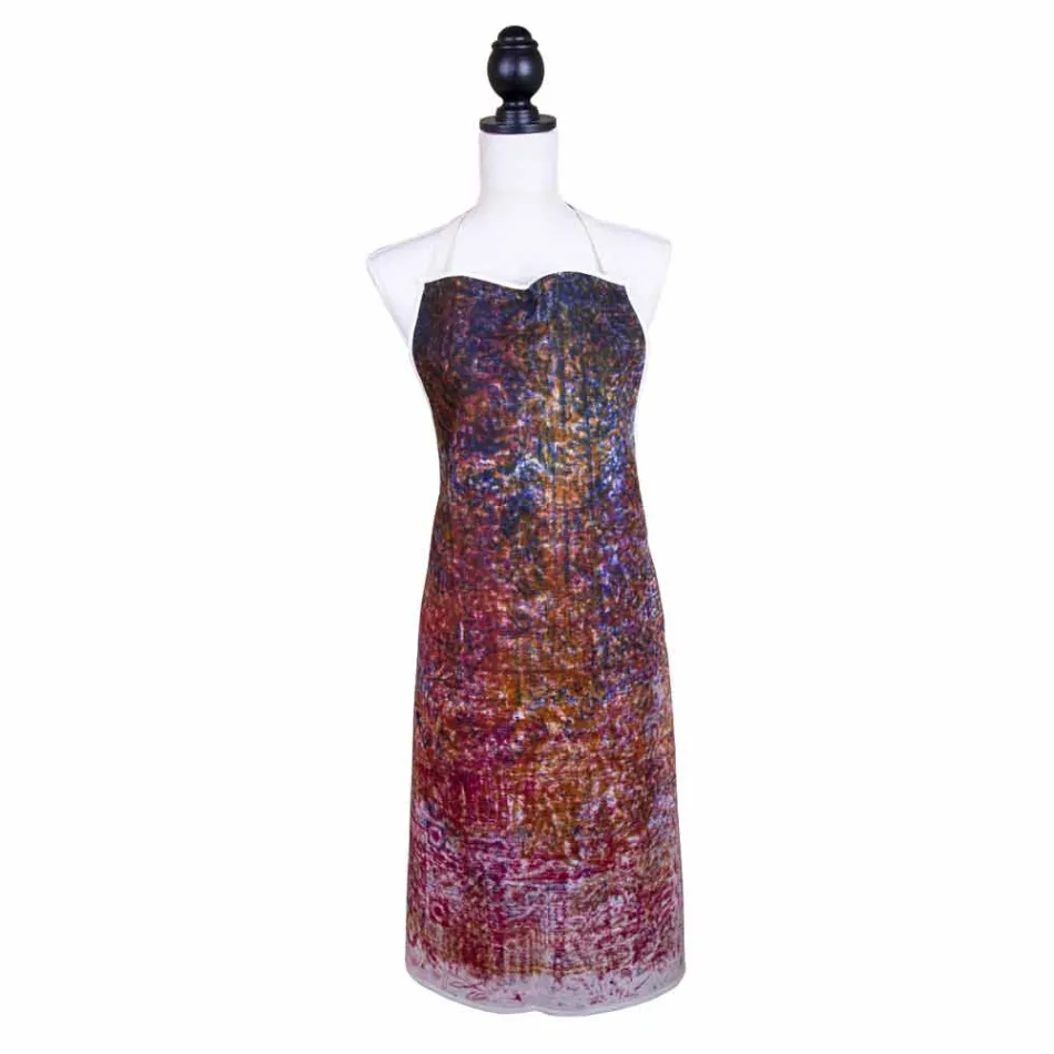 Italiensk håndlavet forklæde i bomuld med manuel kunsttryk - mærker Viadurini