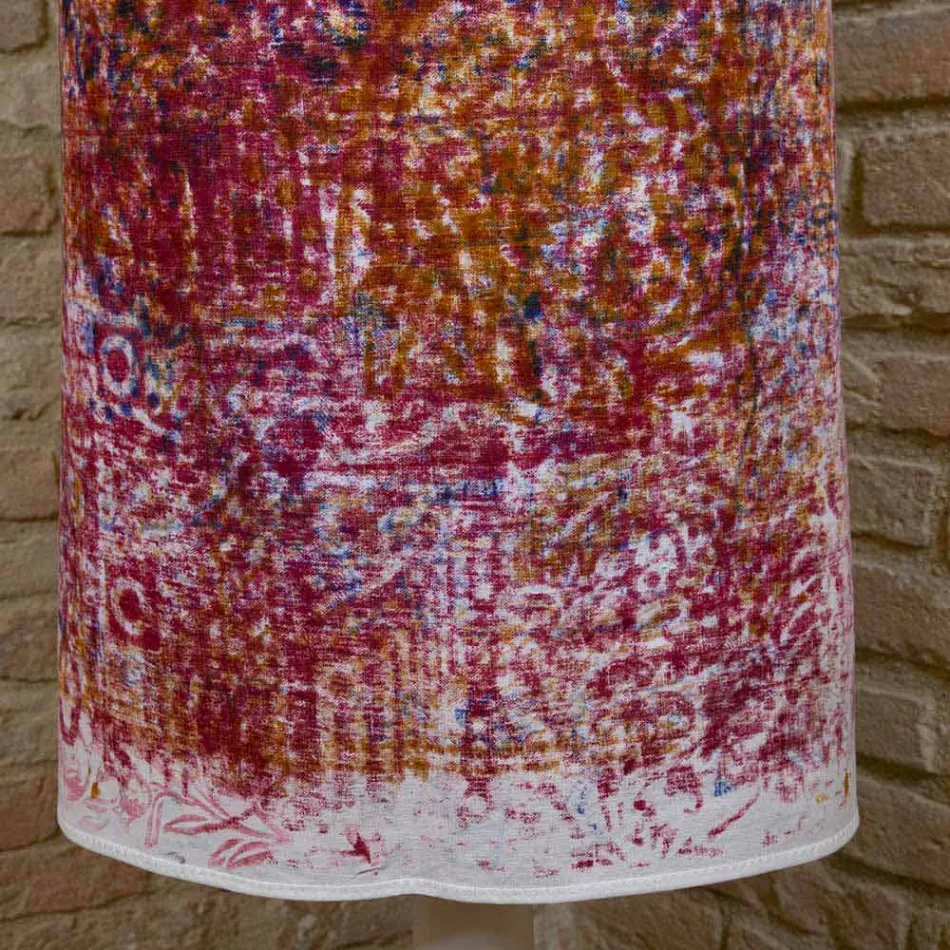 Italiensk håndlavet forklæde i bomuld med manuel kunsttryk - mærker Viadurini