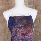 Italiensk håndlavet forklæde i bomuld med manuel kunsttryk - mærker Viadurini