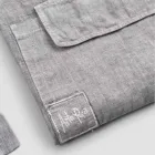 Antracitgrå hør køkkenforklæde Lav model med lomme - Flick Viadurini