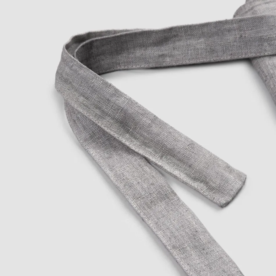 Antracitgrå hør køkkenforklæde Lav model med lomme - Flick Viadurini