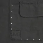 Sort hør køkkenforklæde med krystaller Lav model med lomme - klik Viadurini