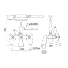 Klassisk badekarsrandgruppe med messinghåndbruser Fremstillet i Italien - Ercolina Viadurini