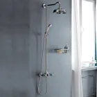 Klassisk Duplex messingbrusegruppe med brusehoved i 3 størrelser - Ercolina Viadurini