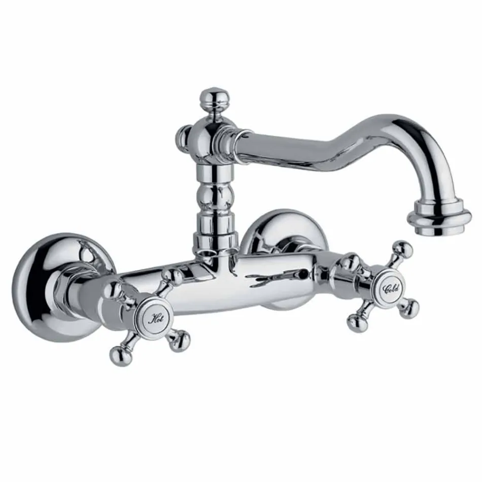 Klassisk stilgruppe til vaskekumme i væg i messing Made in Italy - Limo Viadurini