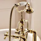 Vintage design messing gulvstående badekar gruppe lavet i Italien - Katerina Viadurini