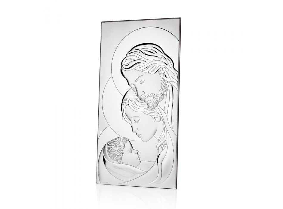 Holy Family Silver Icon Lodret borddesign 2 størrelser - Famisca Viadurini