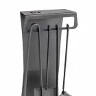 Sæt med 4 Made in Italy Design stål pejsværktøj - Chandler Viadurini