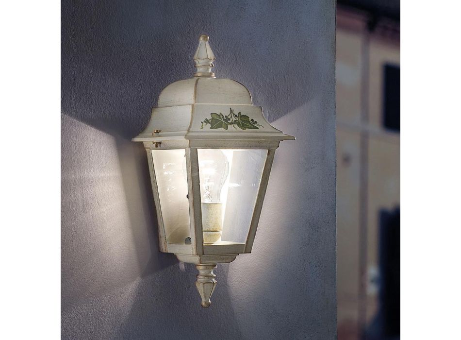 Klassisk hånddekoreret udendørs væglampe i aluminium - Gorizia Viadurini