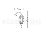 Vintage Style udendørs væglampe i aluminium Fremstillet i Italien - Leona Viadurini