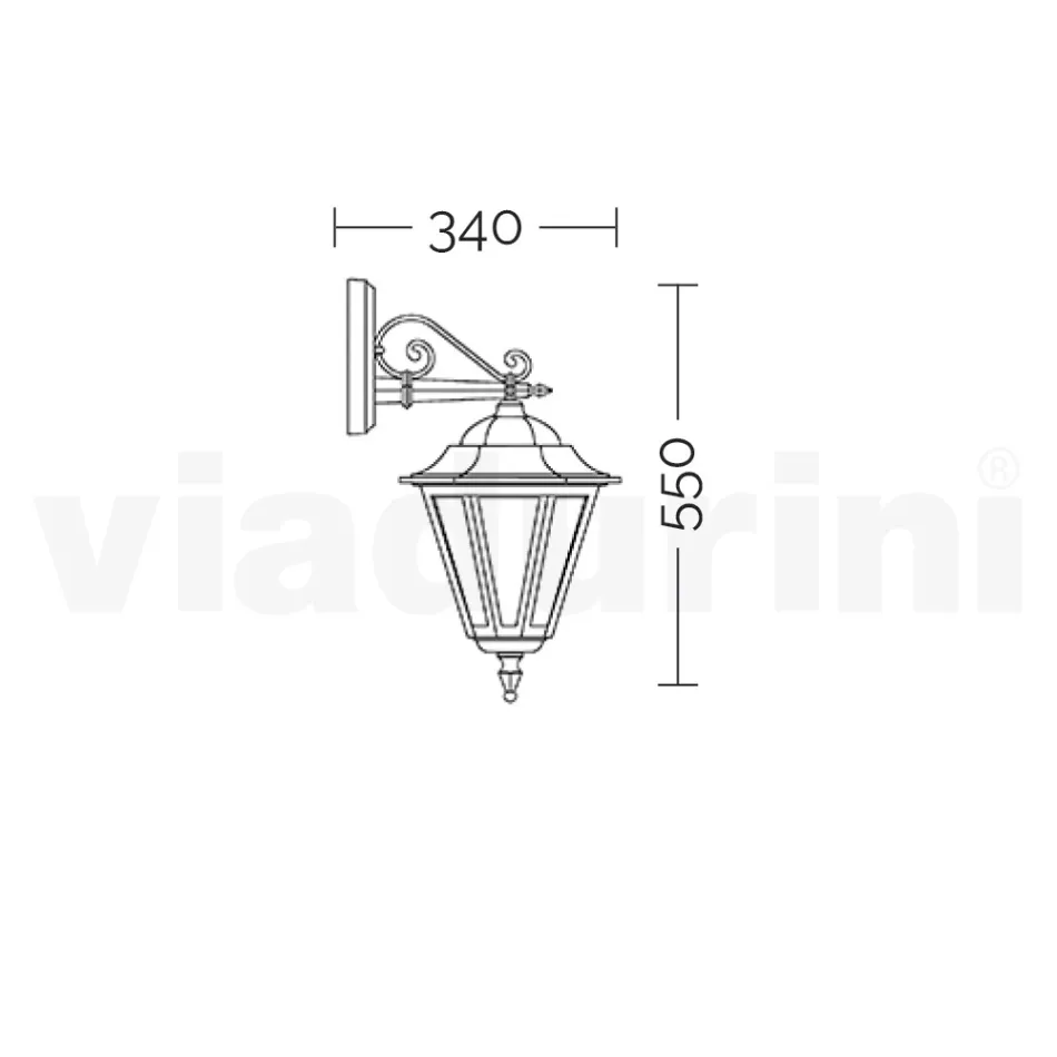 Havevæglampe i trykstøbt aluminium Fremstillet i Italien - Pinako Viadurini