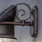 Havevæglampe i sort aluminium håndmalede blomster - latin Viadurini