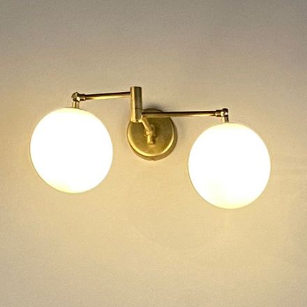 Vintage stil LED væglampe i messing og glas Made in Italy - Grit Viadurini