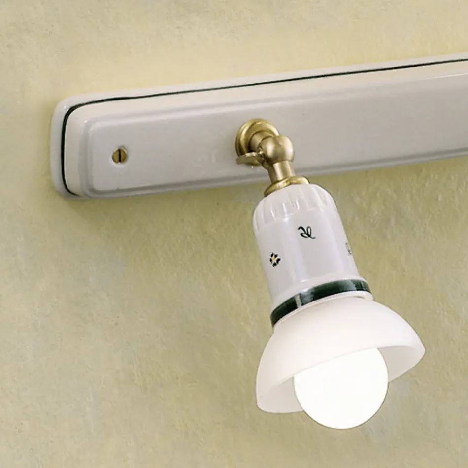 Væglampe 2 eller 3 Spotlights Messing og Håndmalet Keramik - Savona Viadurini