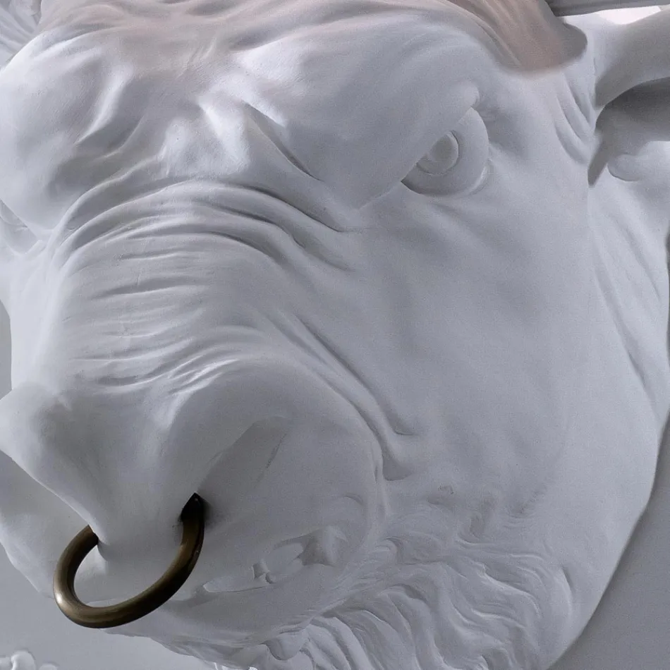 Væglampe med 2 lys i keramisk design i form af en tyr - Marrena Viadurini