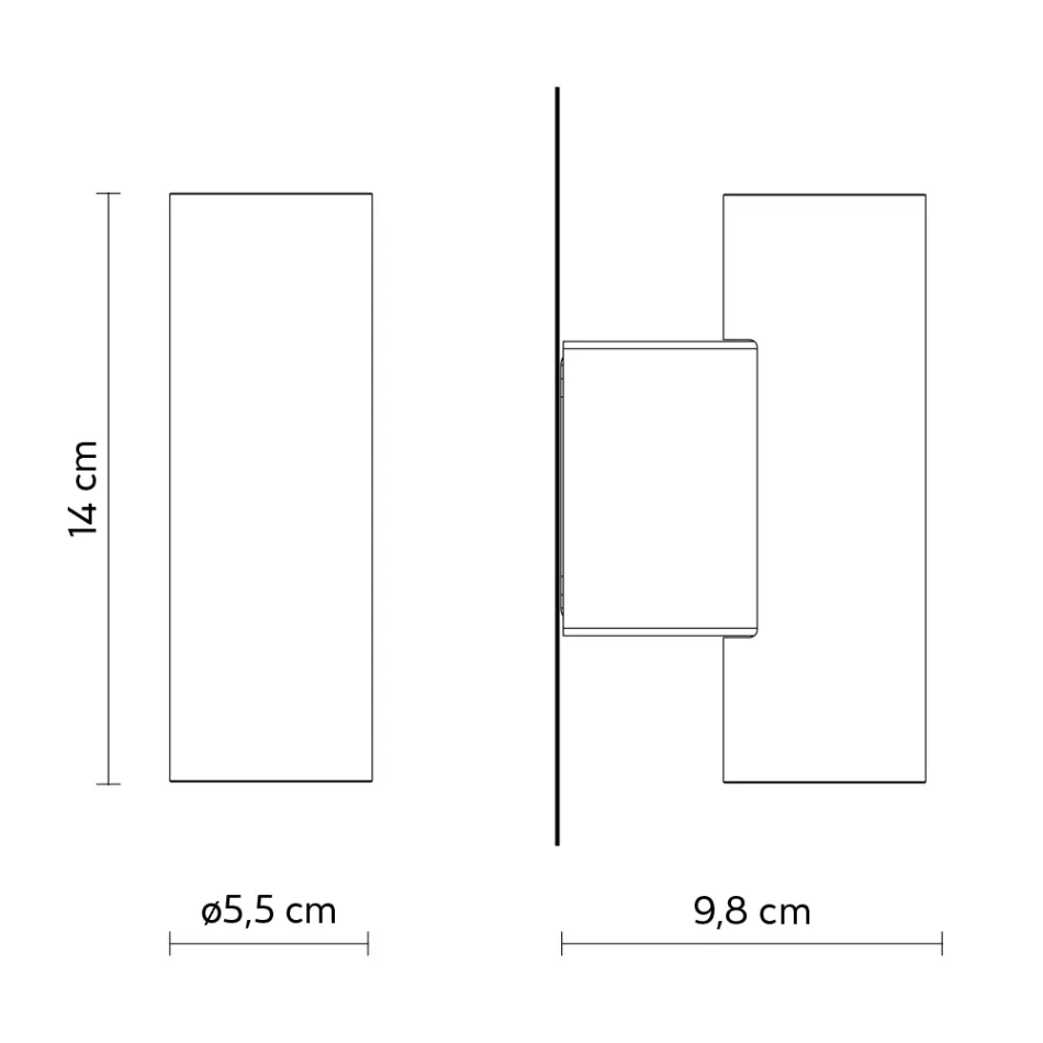 Design udendørs væglampe i hvid eller sort aluminium - Leopida Viadurini