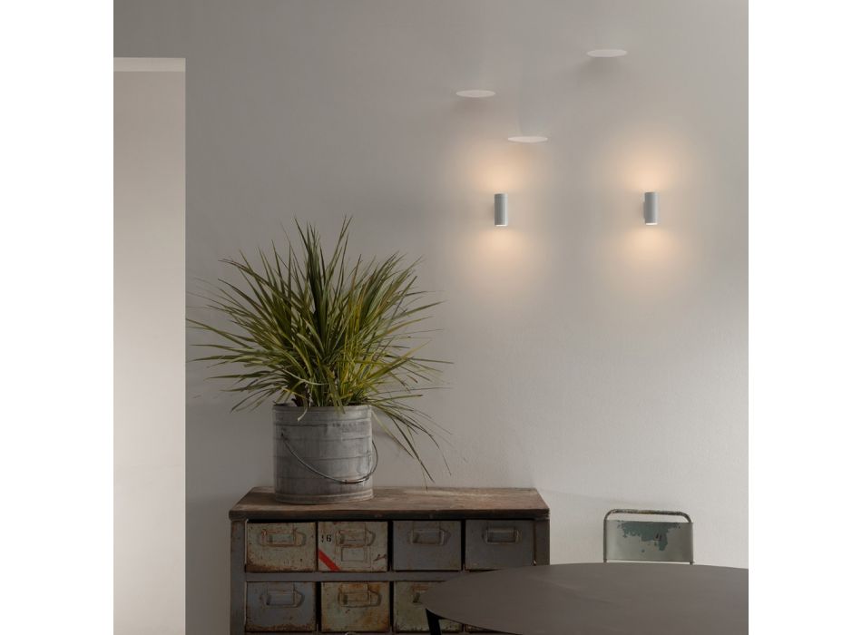 Design udendørs væglampe i hvid eller sort aluminium - Leopida Viadurini