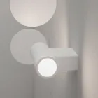Design udendørs væglampe i hvid eller sort aluminium - Leopida Viadurini
