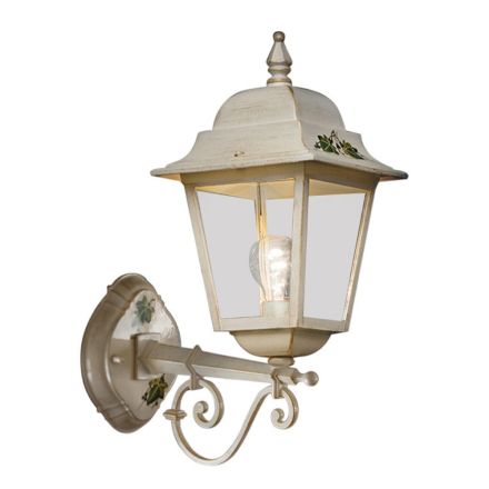 Hånddekoreret hvid aluminiums havevæglampe - Gorizia Viadurini