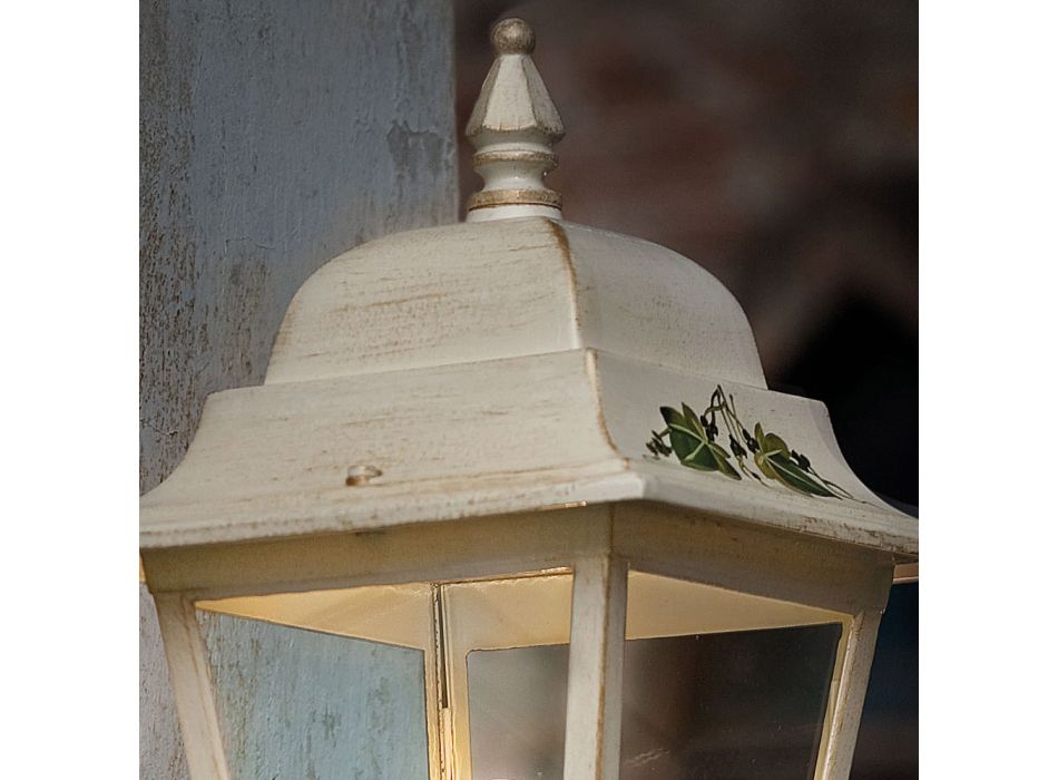 Væglampe i hvid aluminium og håndmalet dekoration - Gorizia Viadurini