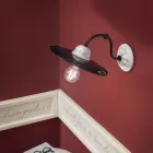 Væglampe i hvid keramik og sort metal Vintage Style - Power Viadurini