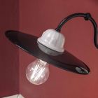 Væglampe i hvid keramik og sort metal Vintage Style - Power Viadurini